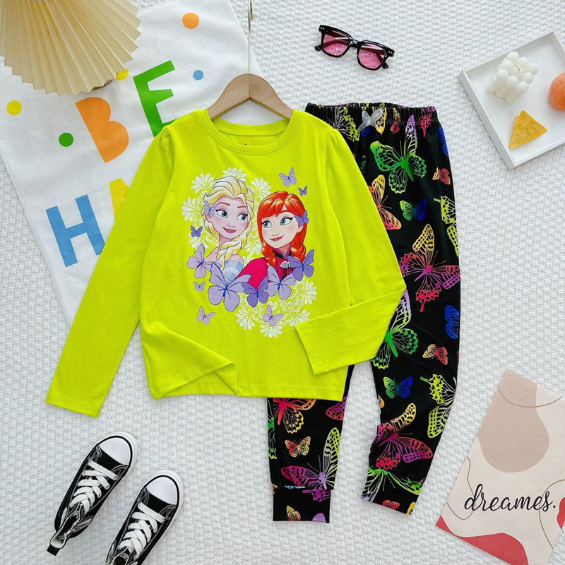 Bộ Dài Tay Bé Gái Thun Cotton VNXK