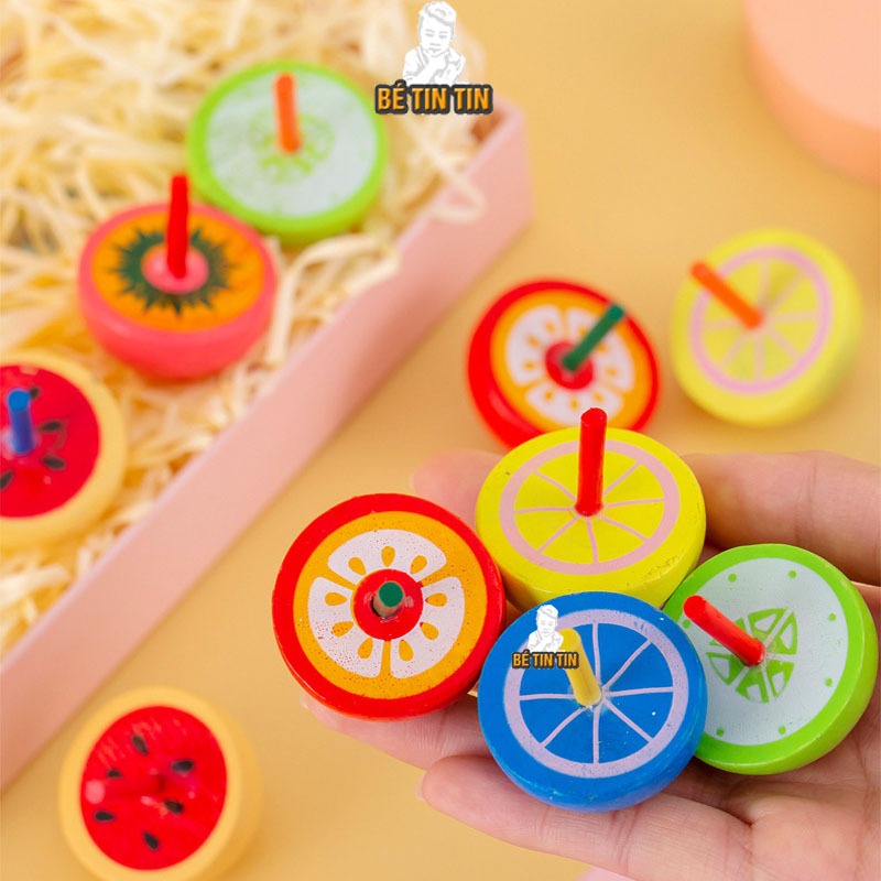 Con quay hình trái cây bằng gỗ nhiều màu sắc cực dễ thương cho bé