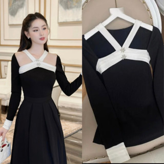 Áo Thun Nữ Dài Tay Thu Đông Bigsize 40-80kg, Áo Kiểu Hàng Thiết Kế Phối Trắng Đính Đá Chất