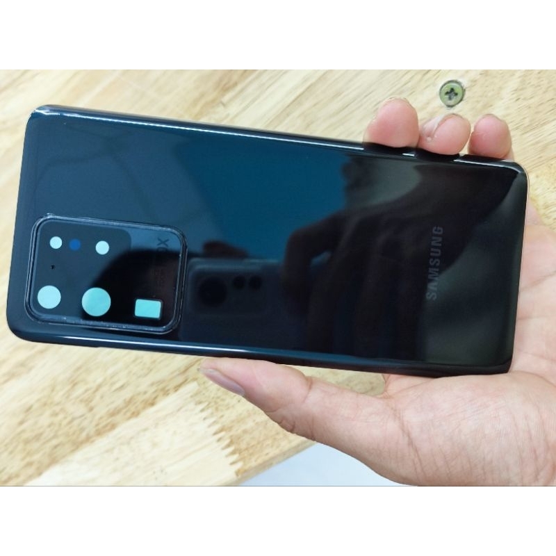 Nắp lưng zin S20 Ultra màu đen kèm kính cam sau