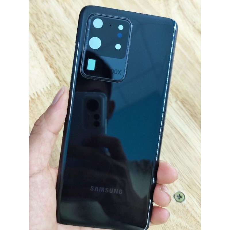 Nắp lưng zin S20 Ultra màu đen kèm kính cam sau