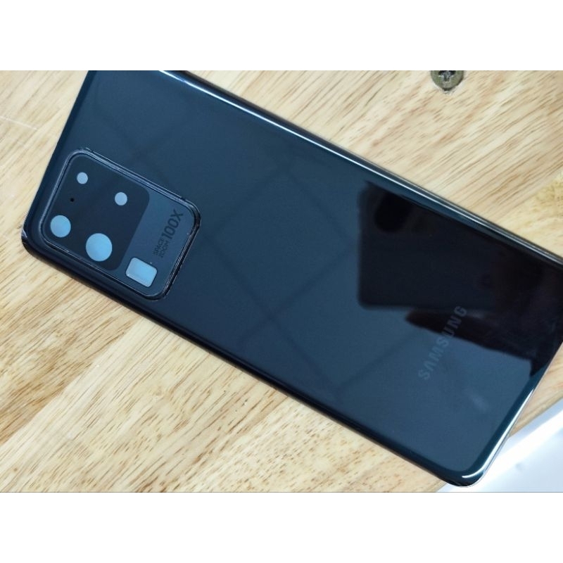 Nắp lưng zin S20 Ultra màu đen kèm kính cam sau