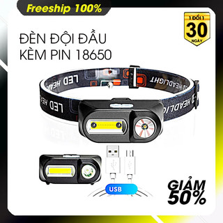 Đèn đội đầu sài pin 18650 sạc usb kx-1804