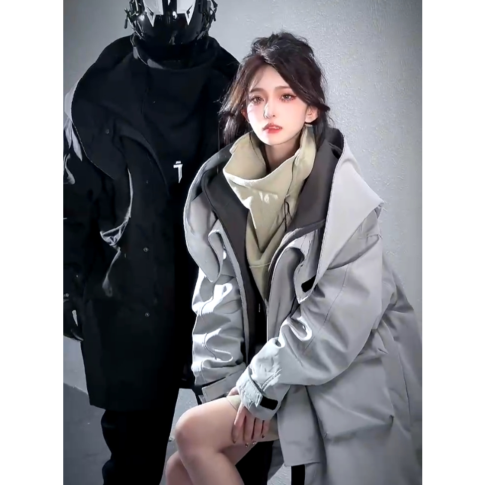 Áo khoác gió form dài Layer Hoodie 2023