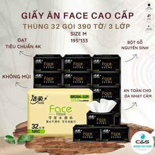 Giấy ăn Face cao cấp,thùng 32 gói siêu dai,mềm mịn .