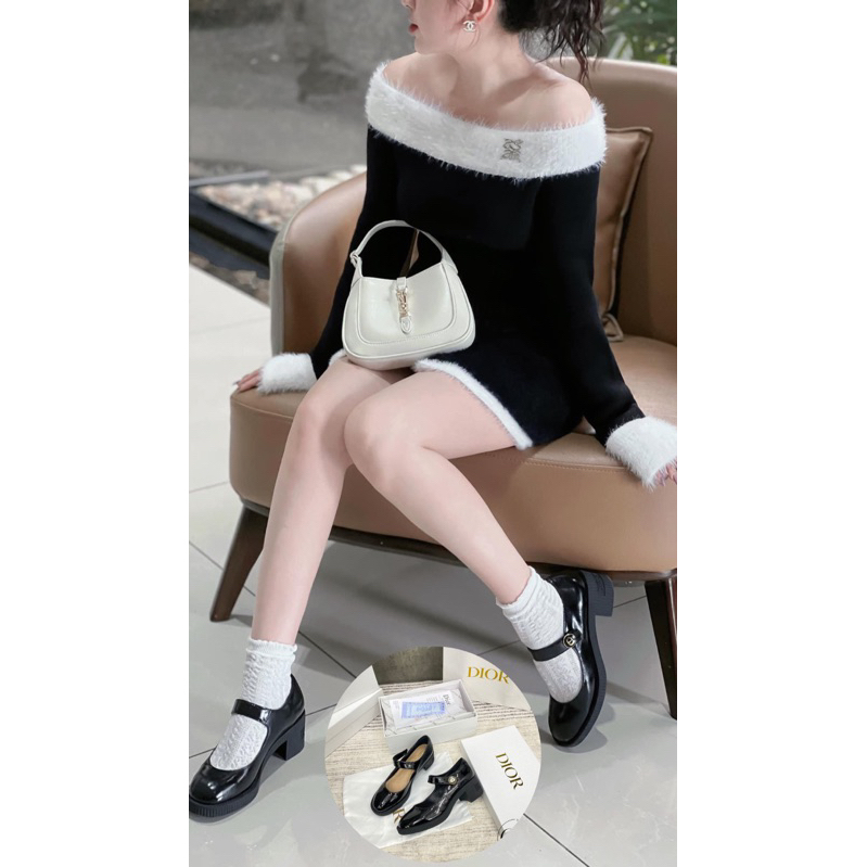 Giày cao gót quai ngang 2 chất da cao cấp 2 loại