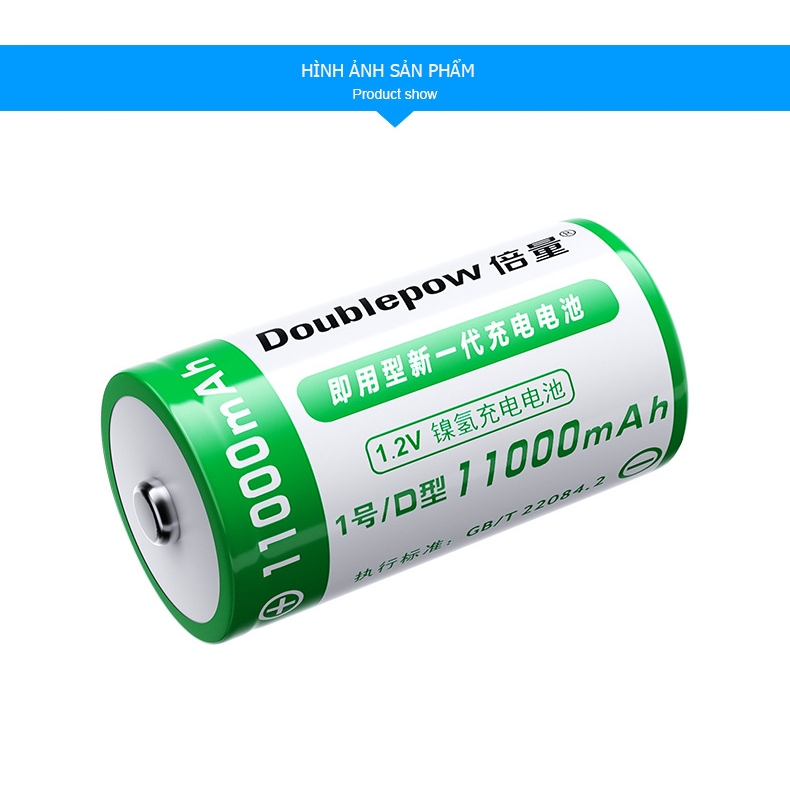 Pin đại sạc lại Doubelpow 11000mAh chính hãng, Pin dùng bếp gas máy nóng lạnh thiết bị