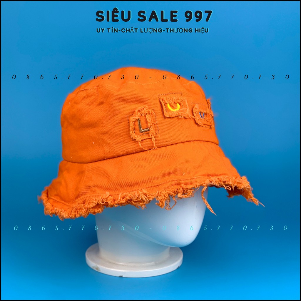 Nón Tai Bèo, Mũ Bucket Rách Viền Vá Chữ LOVE Thời Trang Cá Tính Nhiều Màu Unisex Form Nam Nữ - SIÊU SALE 997