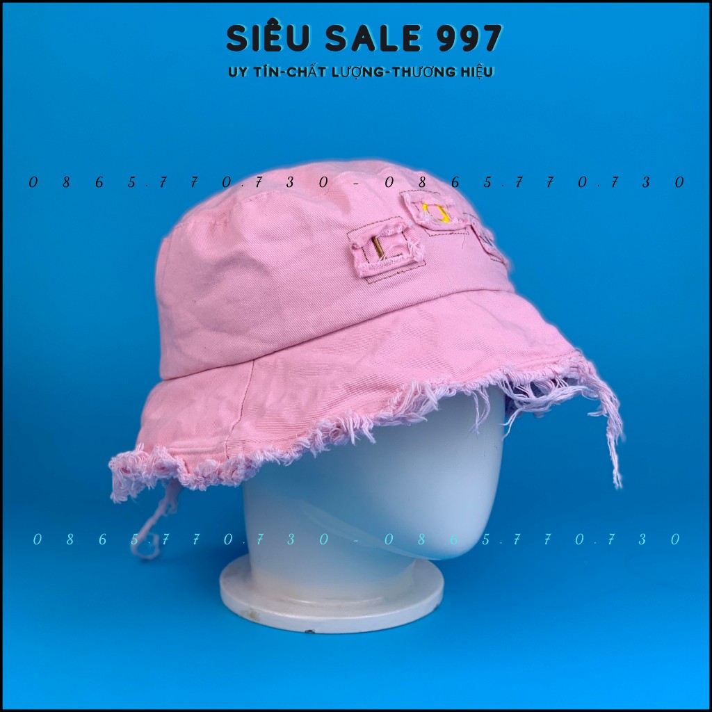 Nón Tai Bèo, Mũ Bucket Rách Viền Vá Chữ LOVE Thời Trang Cá Tính Nhiều Màu Unisex Form Nam Nữ - SIÊU SALE 997