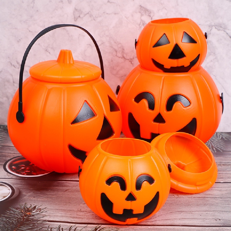 Xô Đựng Kẹo Bí Ngô Trang Trí Halloween