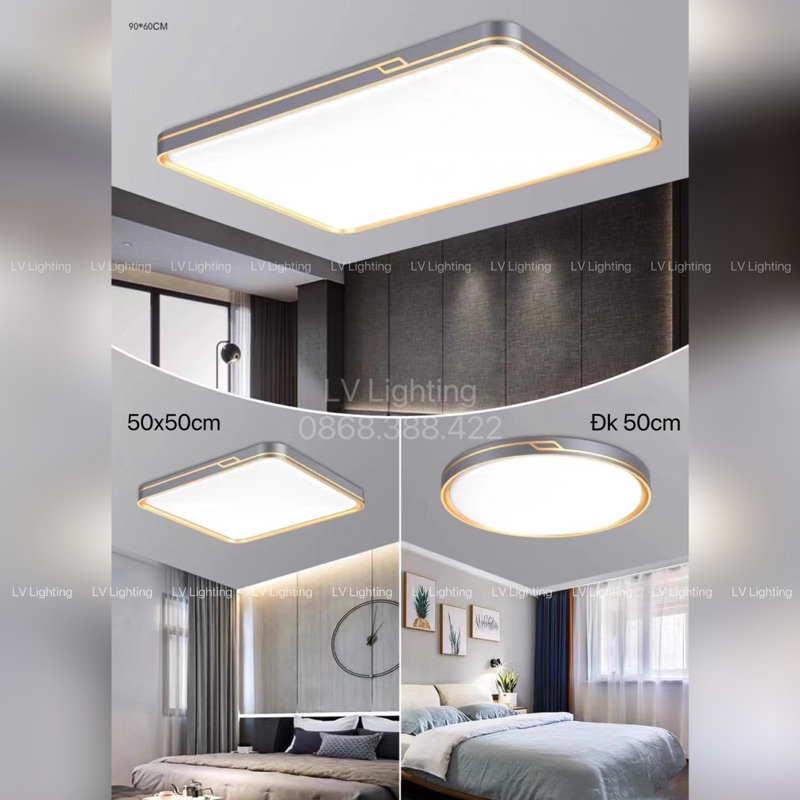 Đèn trần phòng khách - kích cỡ 50cm - mã 8016 - hình vuông hoặc hình tròn