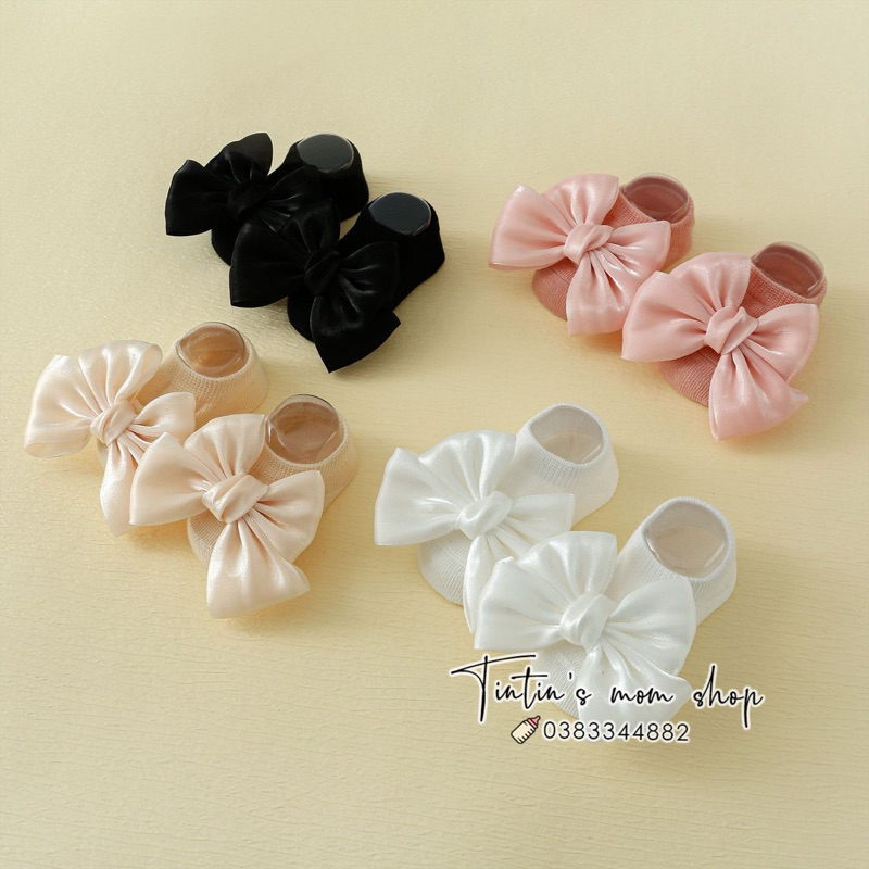 Tất ngắn nơ voan tiểu thư KIDS SOCKS dành cho bé 0-3 tuổi