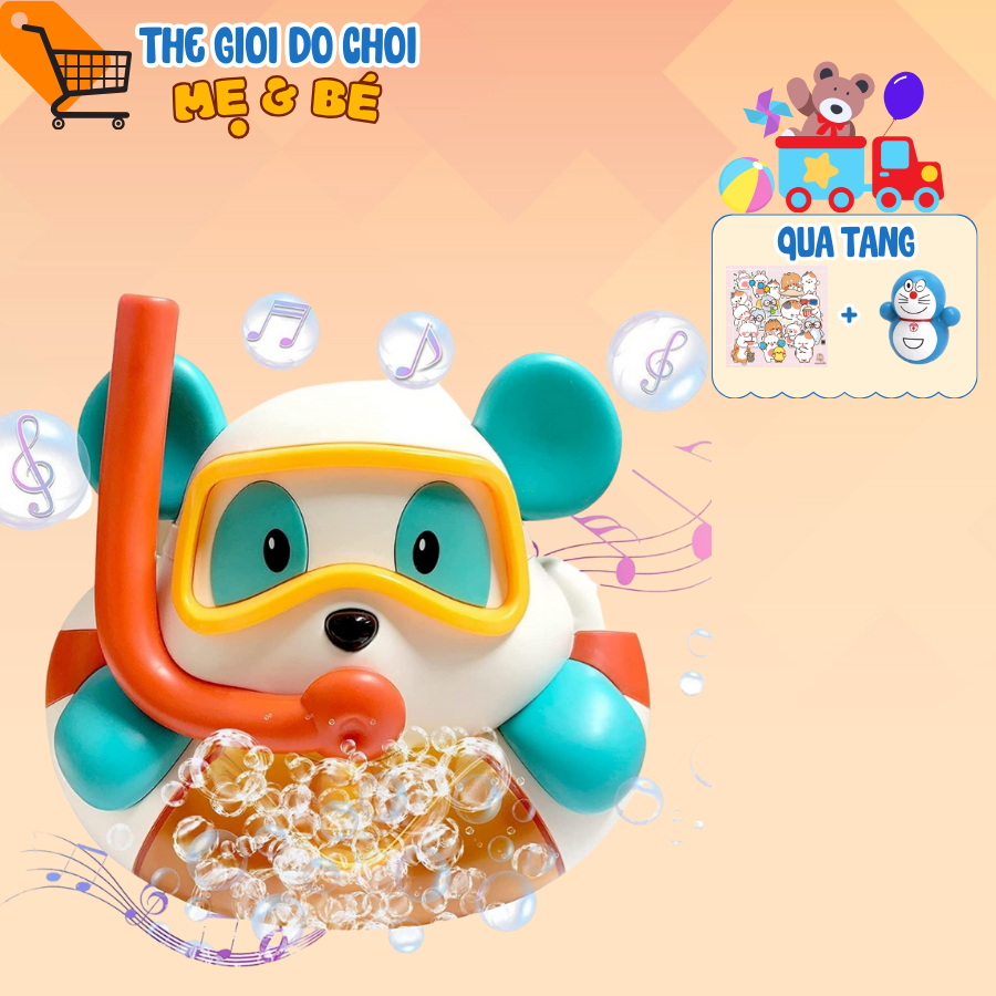 Đồ chơi chú gấu thợ lặn, đồ chơi chạy PIN phát nhạc cho bé