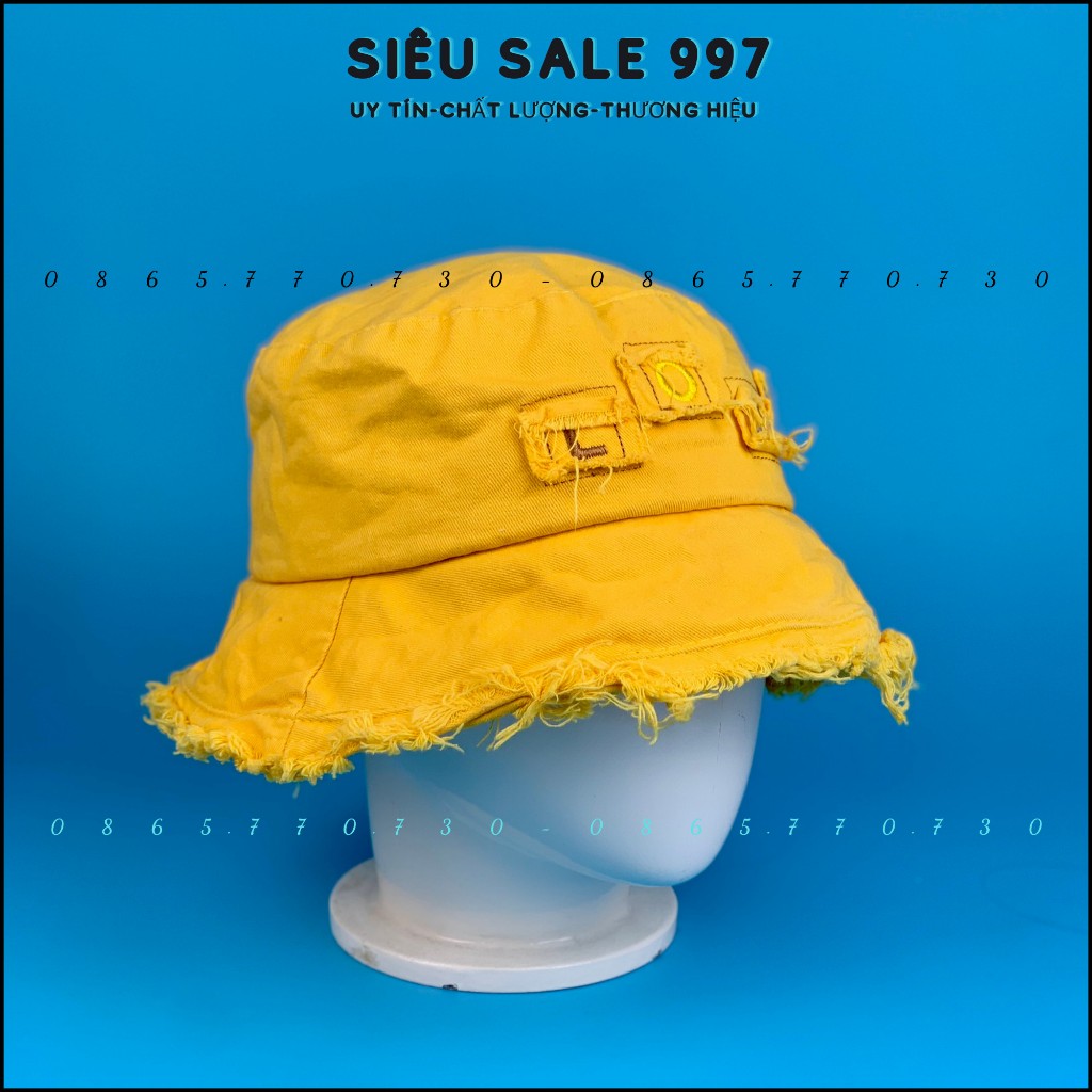 Nón Tai Bèo, Mũ Bucket Rách Viền Vá Chữ LOVE Thời Trang Cá Tính Nhiều Màu Unisex Form Nam Nữ - SIÊU SALE 997