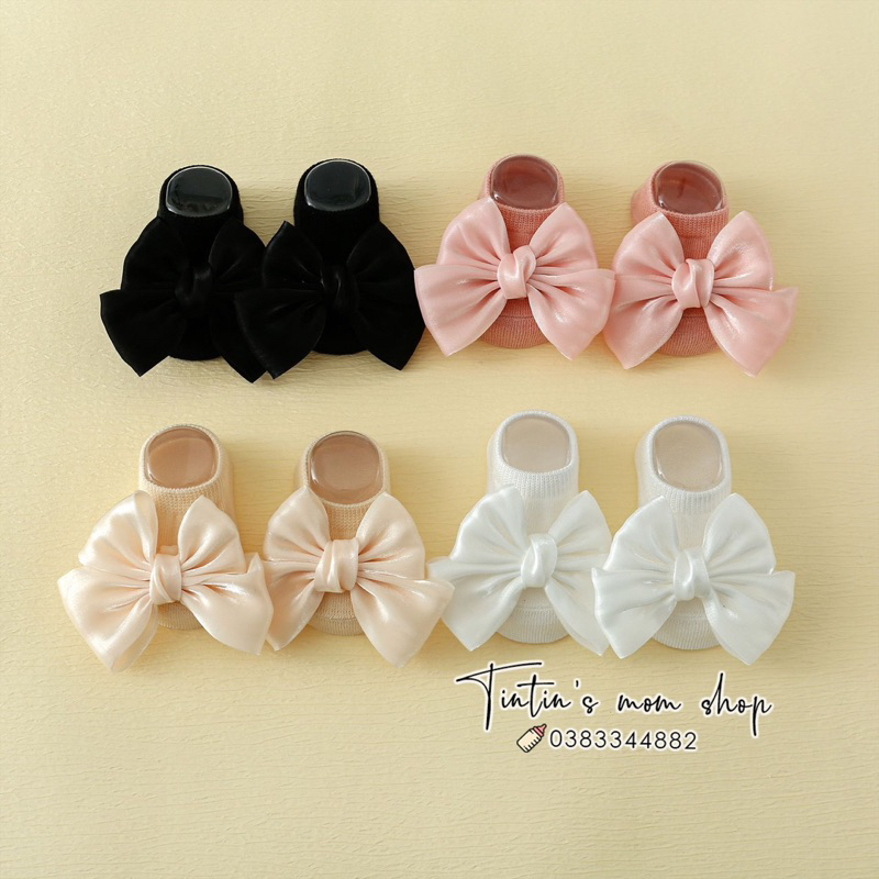 Tất ngắn nơ voan tiểu thư KIDS SOCKS dành cho bé 0-3 tuổi