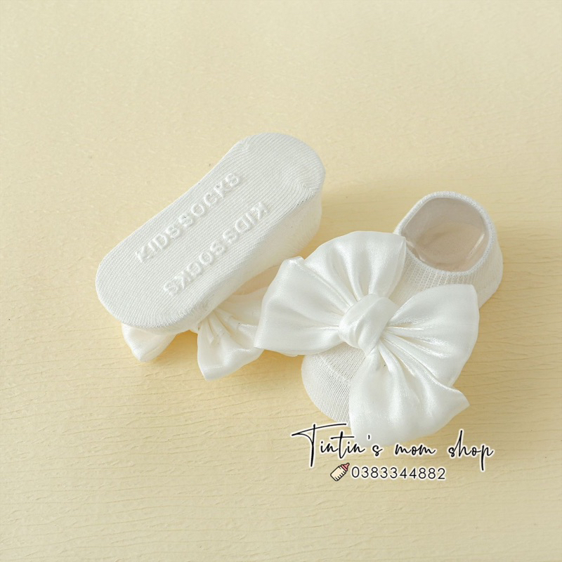 Tất ngắn nơ voan tiểu thư KIDS SOCKS dành cho bé 0-3 tuổi