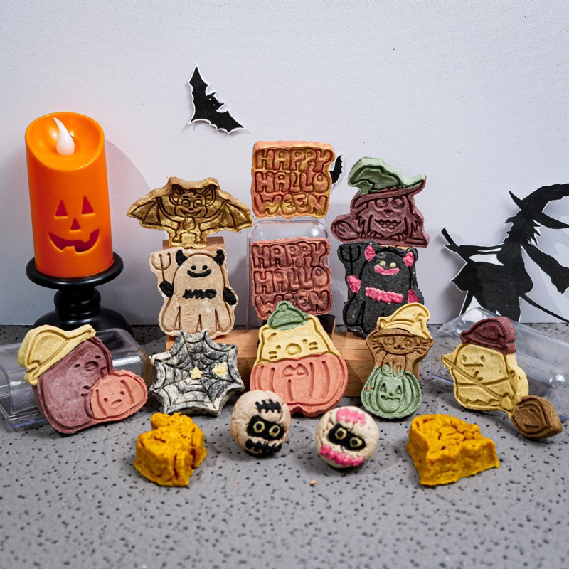 Bánh Sấy Khô Homemade Cho Chó Nhân Cá Basa / Thịt Heo Kẹo Sữa Bí Đỏ Dịp Halloween Cho Thú Cưng