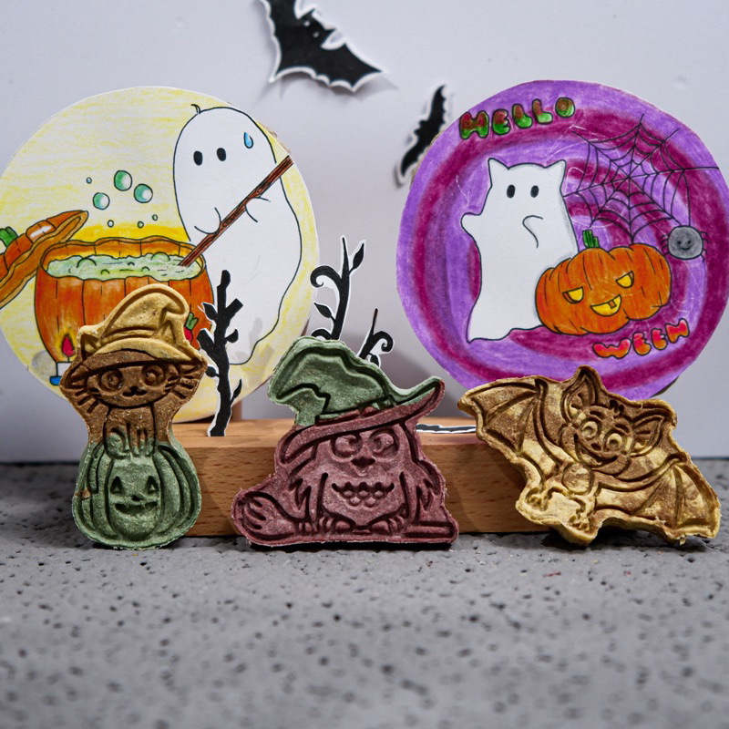 Bánh Sấy Khô Homemade Cho Chó Nhân Cá Basa / Thịt Heo Kẹo Sữa Bí Đỏ Dịp Halloween Cho Thú Cưng