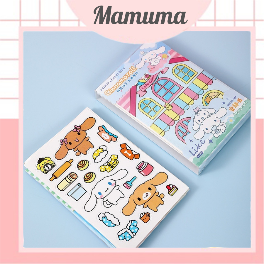 Đồ chơi giấy thủ công Sanrio Kuromi Melody búp bê giấy cuốn sách yên tĩnh set cắt dán DIY đồ chơi cho bé
