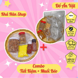 Combo bánh tráng chấm muối béo + tốp mỡ 100g