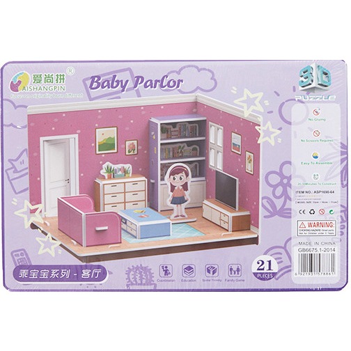 Mô hình 3D Nhà búp bê cho bé - LOẠI KÍCH THƯỚC NHỎ 21x14CM