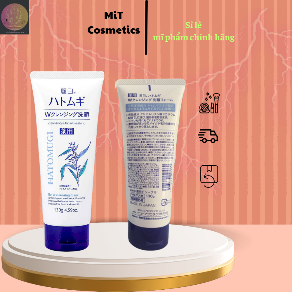 Sữa Rữa Mặt Hatomugi Moisturizing & Facial Washing 170g Làm Sạch Và Trắng Da MIT_Cosmetic