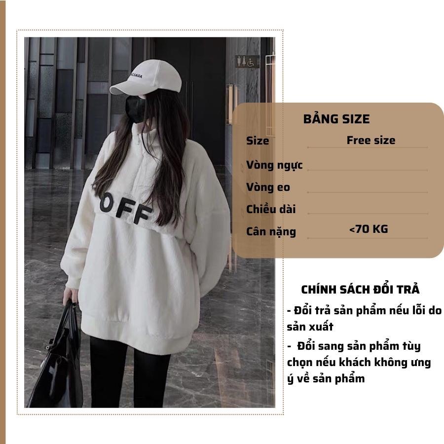 Áo sweater len nữ lông cừu polo form rộng có cổ mùa đông siêu dày LAVAMO KD25