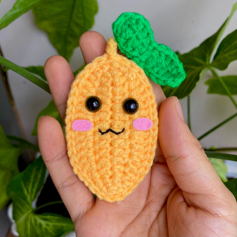 Túi đựng tỏi cho bé bằng len handmade hình hạt thóc