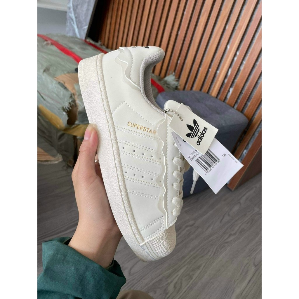 Giày thể thao nữ adidas mũi sò .giày adidas sò trắng kem ful hộp ful box-giay360