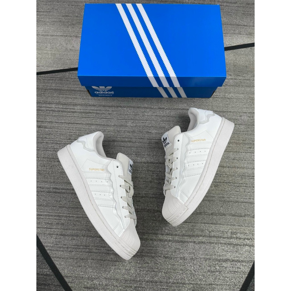 Giày thể thao nữ adidas mũi sò .giày adidas sò trắng kem ful hộp ful box-giay360