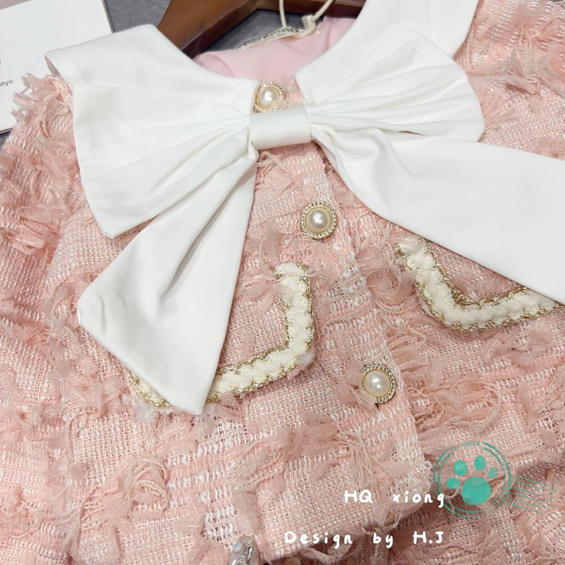 Set váy dạ nơ xinh xắn cho bé yêu