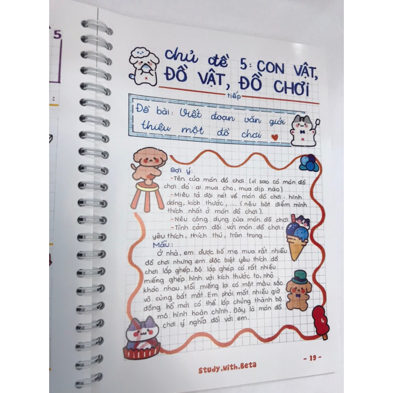 Sổ lò xo takenote Tập Làm Văn lớp 2-3 các bài văn mẫu