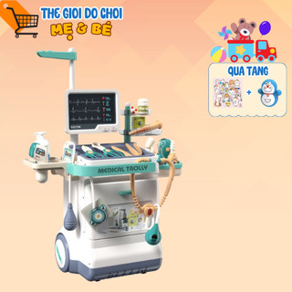 Đồ chơi bác sĩ cao cấp có xe đẩy, bộ đồ chơi bác sĩ cho bé gái bé trai làm từ nhựa nguyên sinh ABS cao cấp