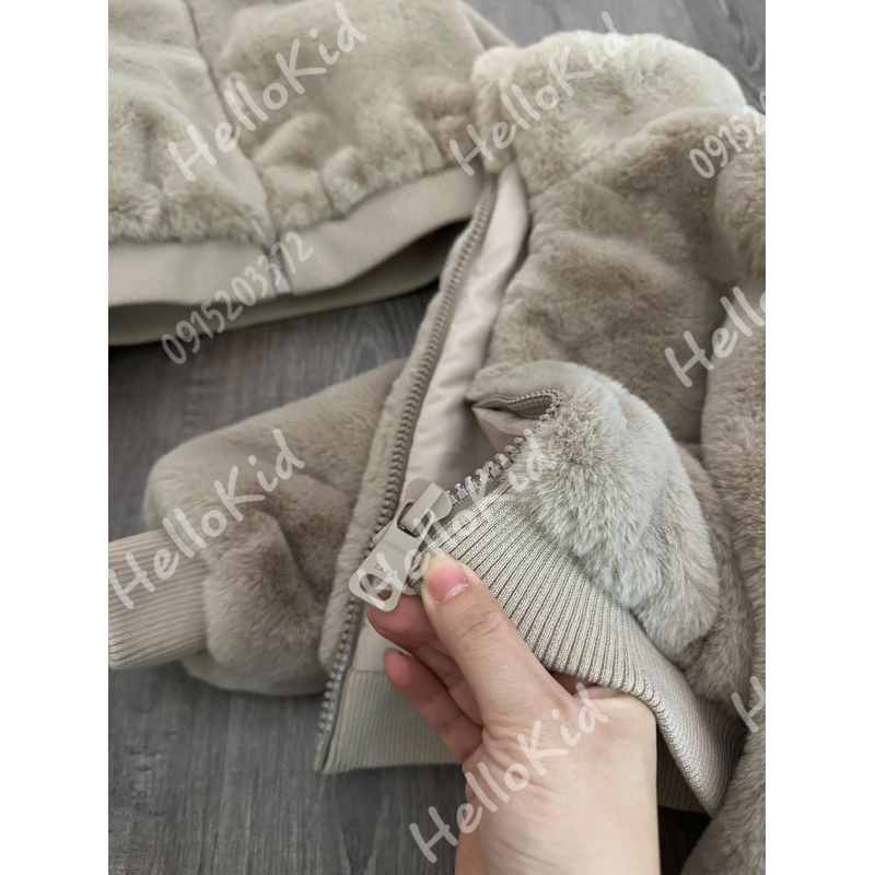 Áo khoác lông thỏ zxr bé gái
