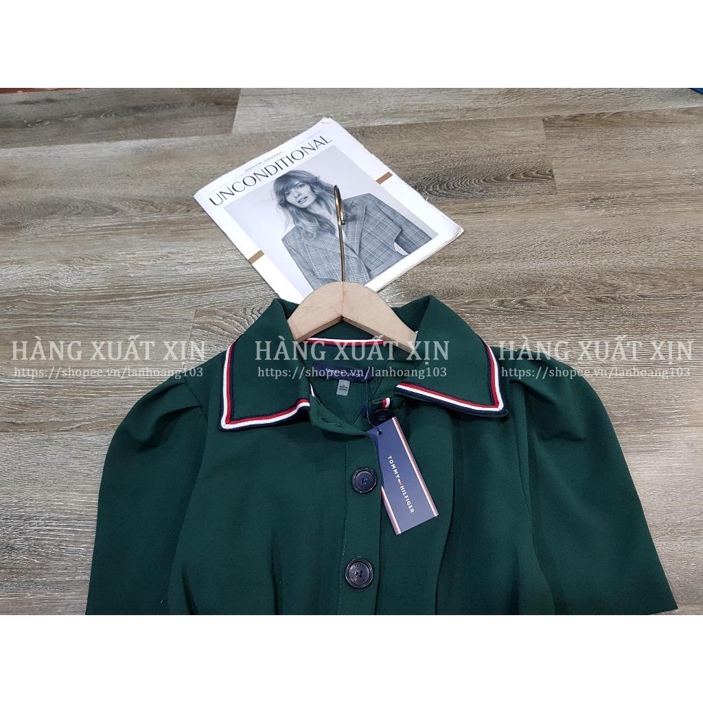 Váy midi TOM.MY cổ sơ mi hàng xuất dư xịn, nhiều màu
