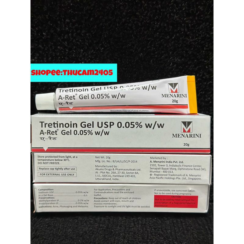Gel Aret Tretinoin loại bỏ mụn, mờ thâm ,chống lão hóa .