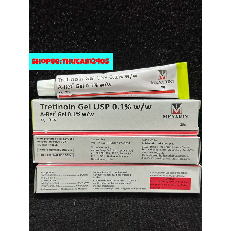 Gel Aret Tretinoin loại bỏ mụn, mờ thâm ,chống lão hóa .