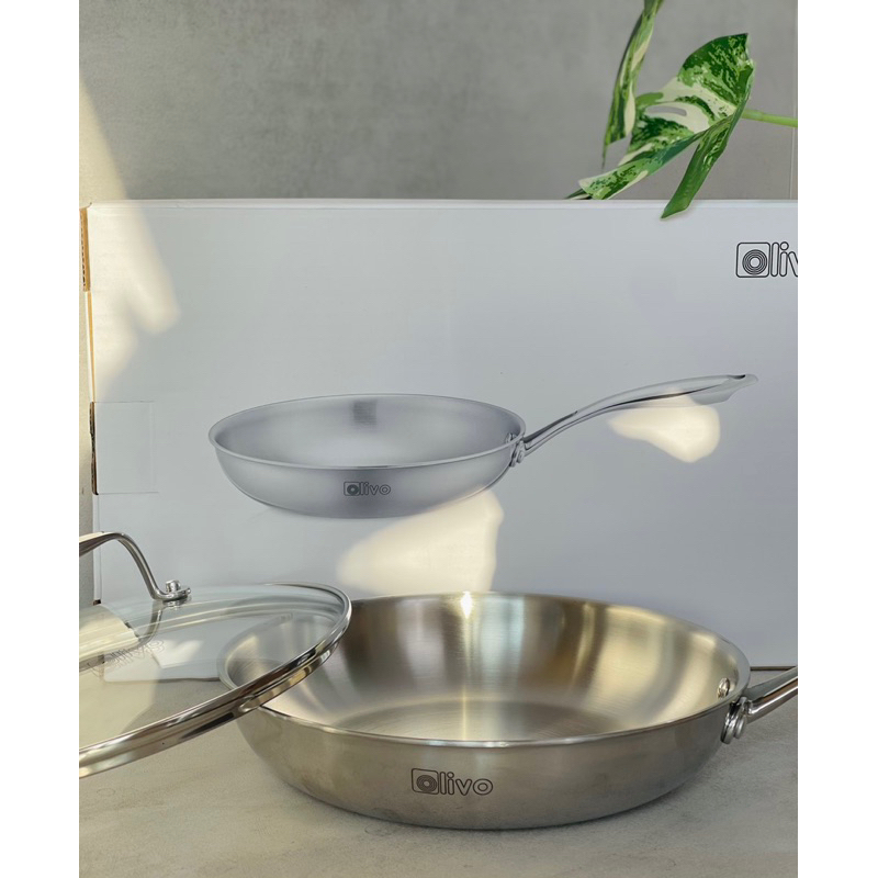 Chảo inox Olivo Steve X sz24cm đáy 4 lớp