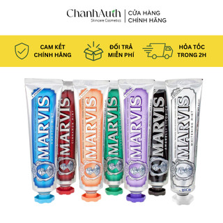 Kem đánh răng Marvis 85ml Made in Italia smokers whitening mint làm trắng răng
