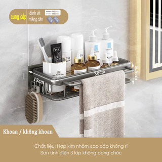 Kệ nhà tắm, kệ để đồ nhà tắm, kệ nhà tắm dán tường không cần khoan
