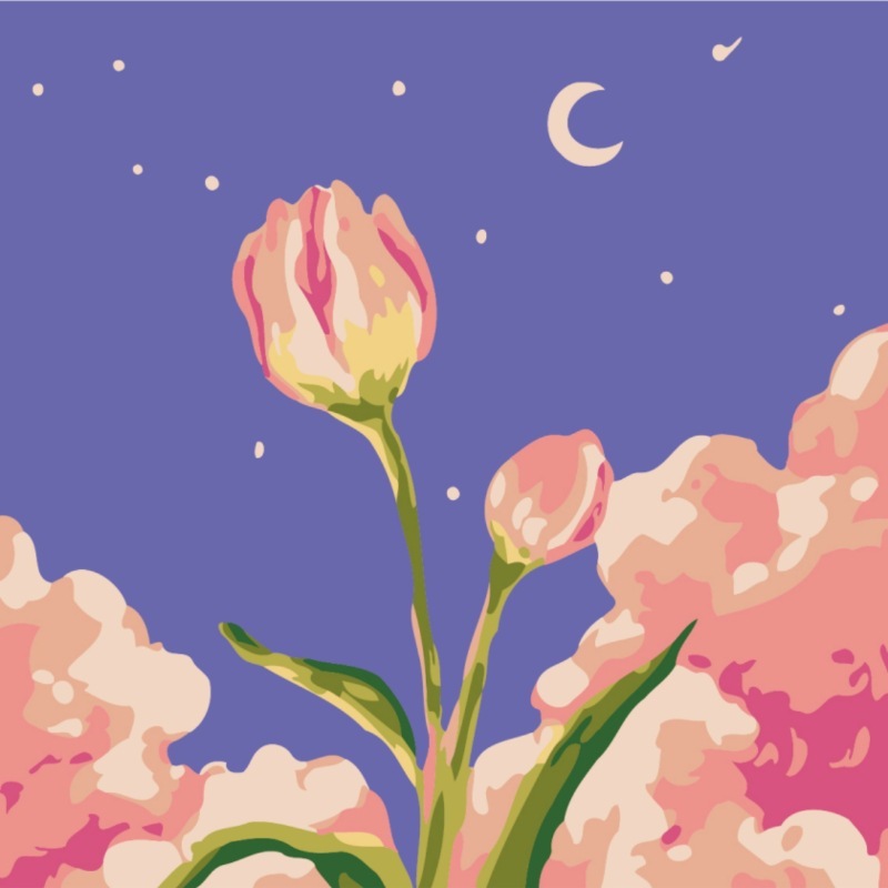 Tranh Số Hóa Gấu Trúc Hoa Hoa, Fubao, Tranh Tô Màu Theo Số hoạt hình, Shin, Gấu dâu 20x20 cm- Mèo Béo Kids Store