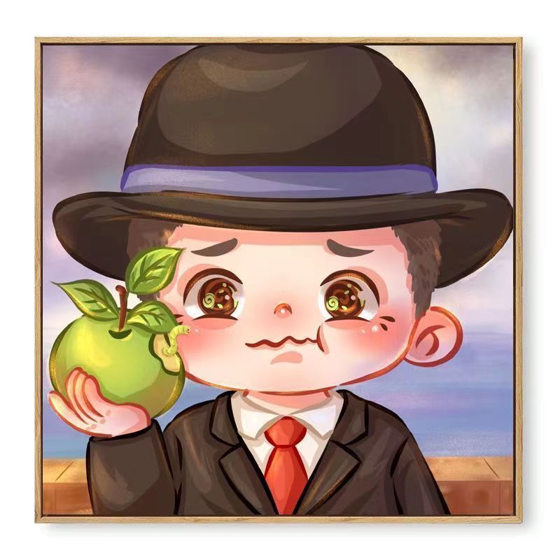 Tranh Số Hóa Gấu Trúc Hoa Hoa, Fubao, Tranh Tô Màu Theo Số hoạt hình, Shin, Gấu dâu 20x20 cm- Mèo Béo Kids Store