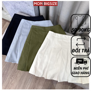 Chân váy bigsize nữ đi chơi sang chảnh kiểu xếp ly chất tuyết mưa MON big size 50 - 90kg