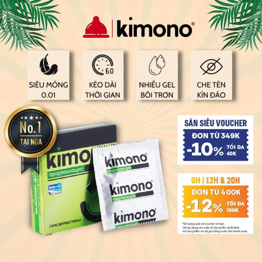 Bao cao su siêu mỏng Kimono màu vàng 0.02 mm không mùi cấp ẩm bôi trơn