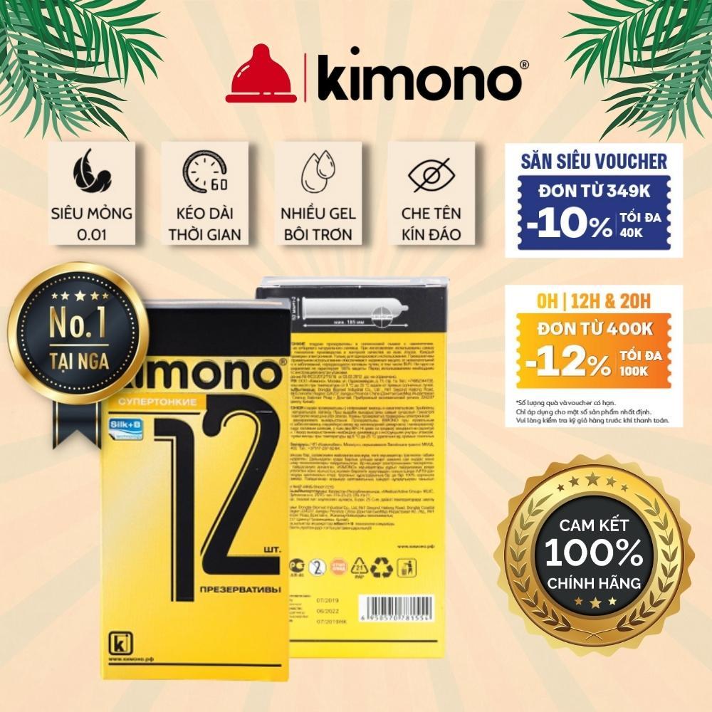 Bao cao su siêu mỏng Kimono màu vàng 0.02 mm không mùi cấp ẩm bôi trơn