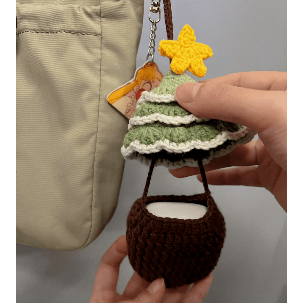 🎄Túi cây thông Noel bằng len móc handmade, bag charm đựng airpods, son và tiền lẻ dễ thương, quà tặng giáng sinh 🎄