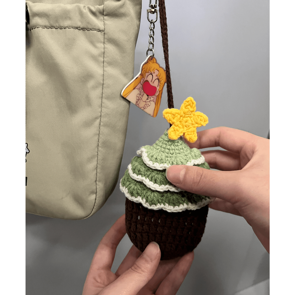 🎄Túi cây thông Noel bằng len móc handmade, bag charm đựng airpods, son và tiền lẻ dễ thương, quà tặng giáng sinh 🎄