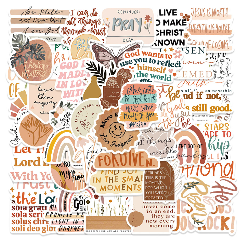 Sticker dán điện thoại, mũ bảo hiểm hình biển báo sáng tạo chống nước, bộ 50 miếng hình dán decor sổ tay nhật ký đẹp rẻ