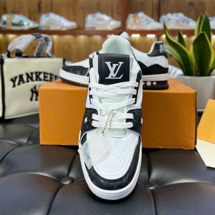 Giày Thể Thao LV 54 Trainer Signature Black White Đen Trắng Bản Cao Cấp 2023