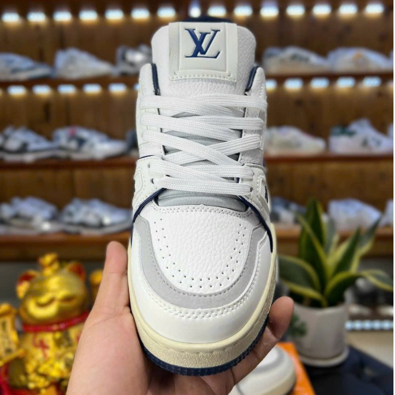 Giày Thể Thao LV 54 Trainer Signature Xanh Dương Bản Cao Cấp Box Rút Nguyên Khối